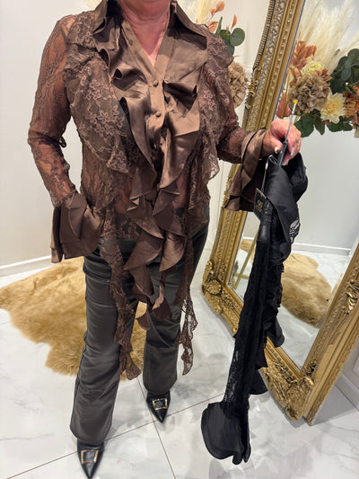 Lace ruffle shirt