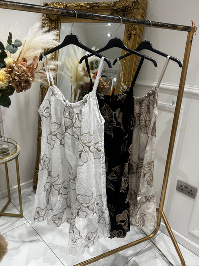 Printed GOLD LEAF dress 10-16