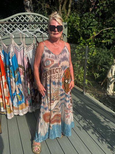 Luxe printed maxi dress