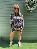 Leopard print zip short set