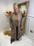 Long gold button coat
