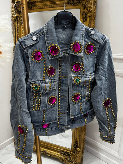 Denim PINK jewel jacket