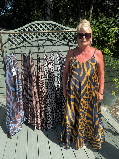 Satin print dress