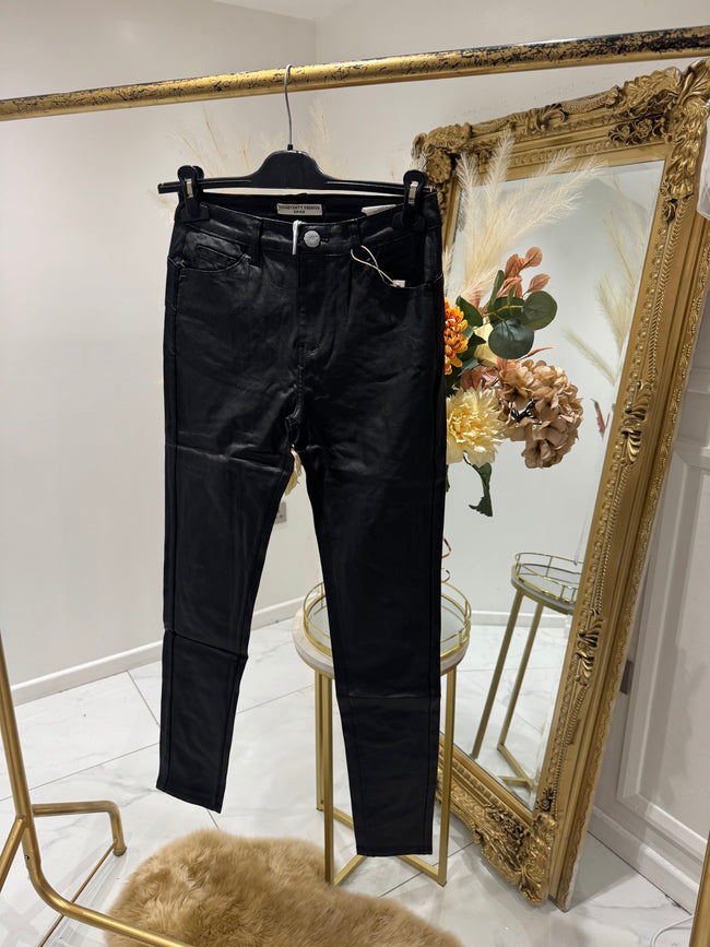 Black PVC jeans