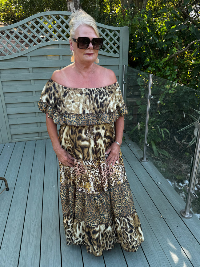 Leopard ruffle dress