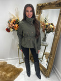 Khaki button lightweight jacket