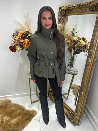 Khaki button lightweight jacket