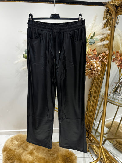 Black PVC trousers