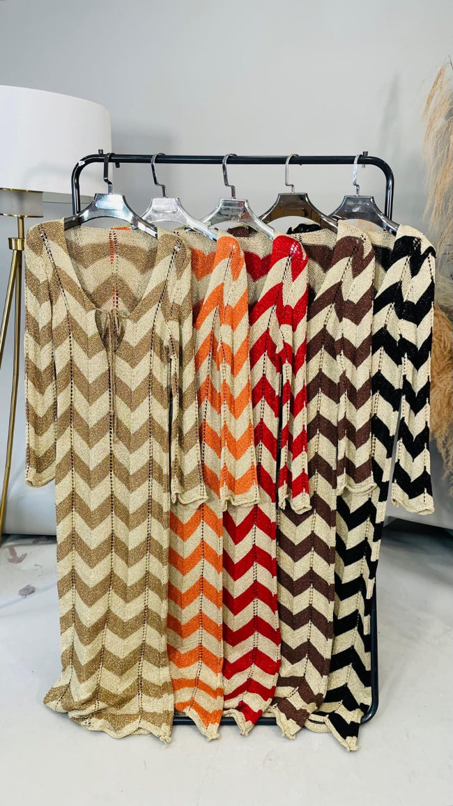 Zig zag knitted dress
