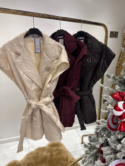 Padded belted waistcoat