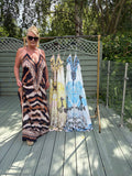 Long printed halter neck dress