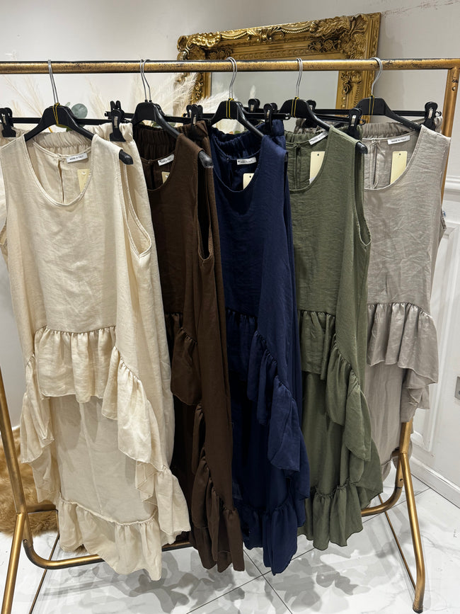 RUFFLE high-low trouser set