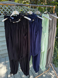 Pearl neck trouser set