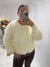 Fluffy gold button cardigans