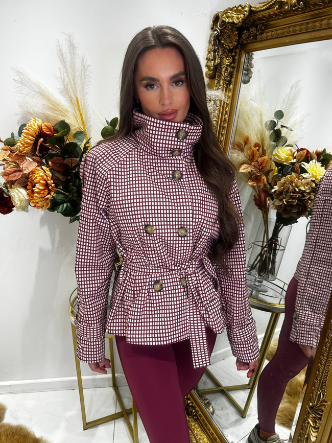 Wine check lightweight jacket