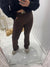 Plain scuba gold buckle trousers