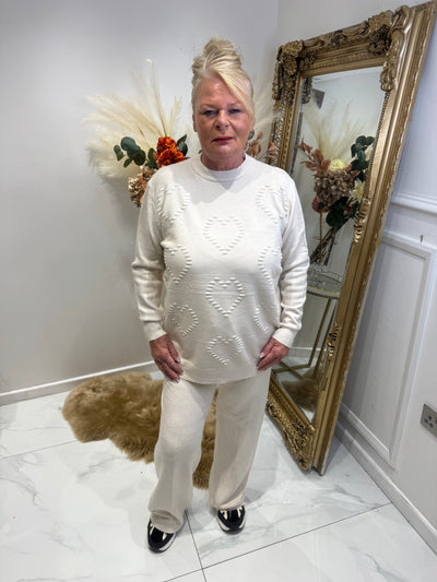 Heart embroidery tracksuit