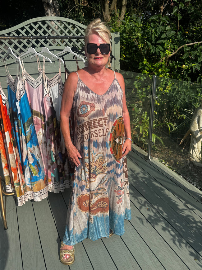Luxe printed maxi dress