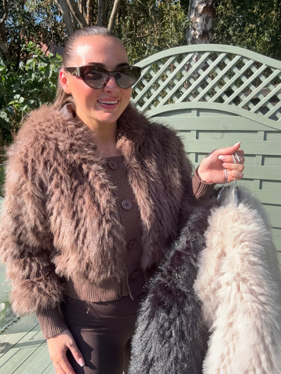 Faux fur hooded cardigans