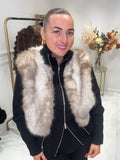 Black faux fur cardigan