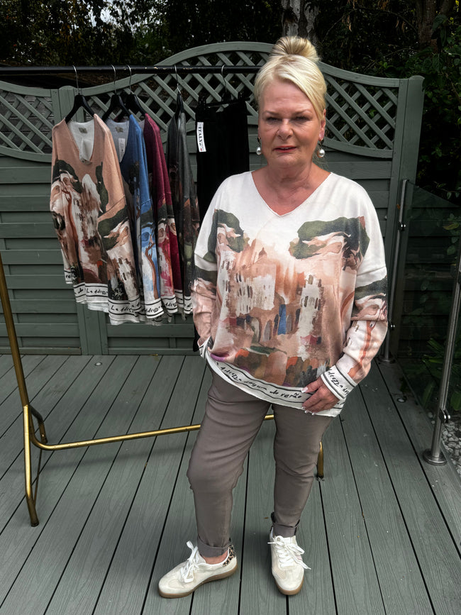 SANTORINA v neck top