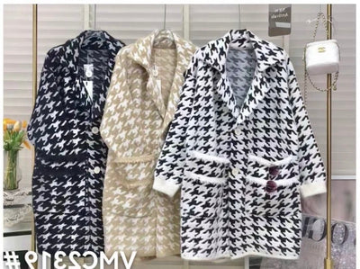 Dogtooth 2 pocket cardigan