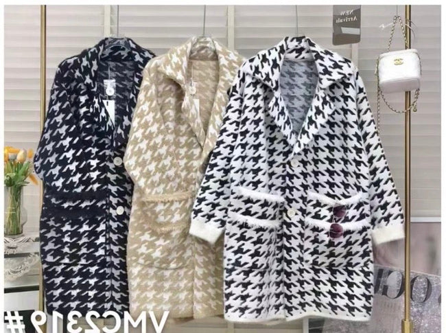 Dogtooth 2 pocket cardigan