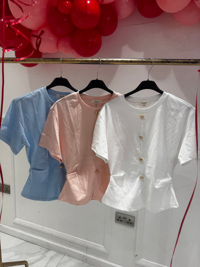 Gold button T-shirt