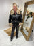 Faux fur gold button Olivia jacket