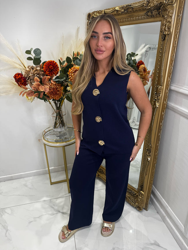 GOLD SEASHELL knitted trouser set