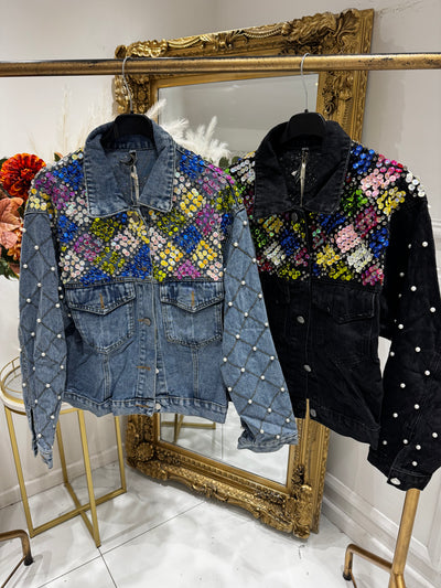 Denim sequin jacket