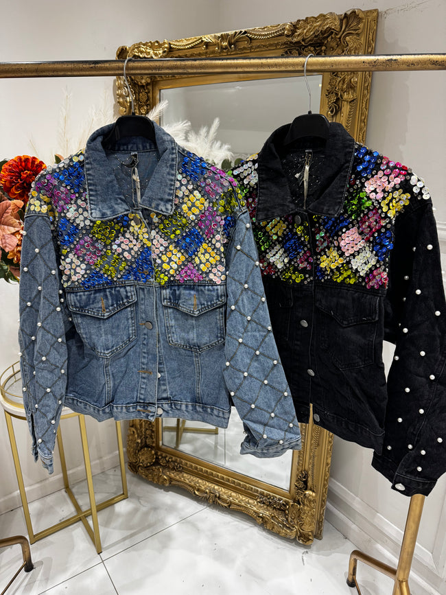 Denim sequin jacket