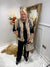 Black and beige faux fur waistcoat