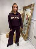 Wine NEW YORK zip tracksuit