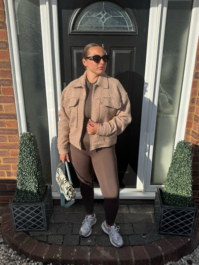 Tan Boucle 2 pocket jacket