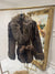 Brown faux fur belted jacket