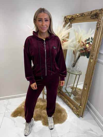Wine M velour tracksuit