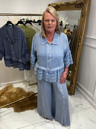 Button teabag trousers