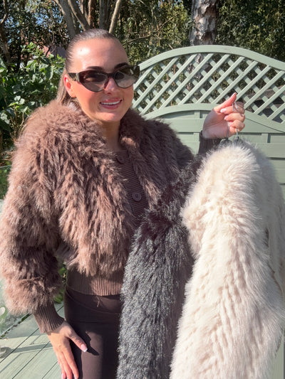 Faux fur hooded cardigans