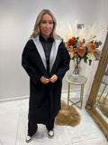 Black trenchcoat with hood