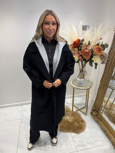 Black trenchcoat with hood