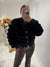 Black faux fur cardigan
