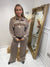 Beige NEW YORK zip tracksuit