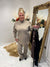 Long sleeve gold button ribbed tracksuit