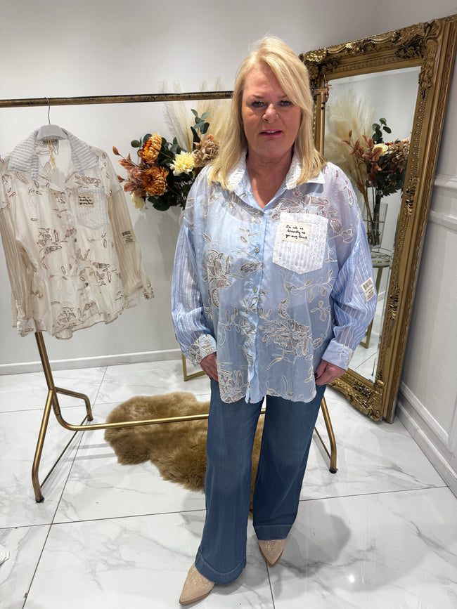 Sparkle pinstripe shirt