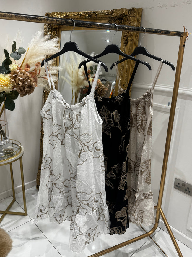 Printed GOLD LEAF dress 10-16