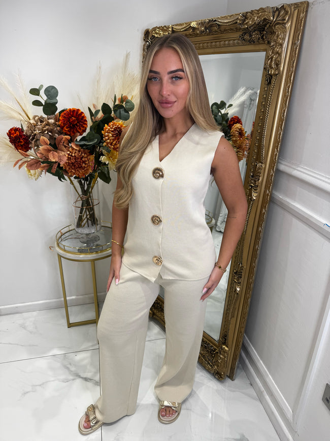 GOLD SEASHELL knitted trouser set