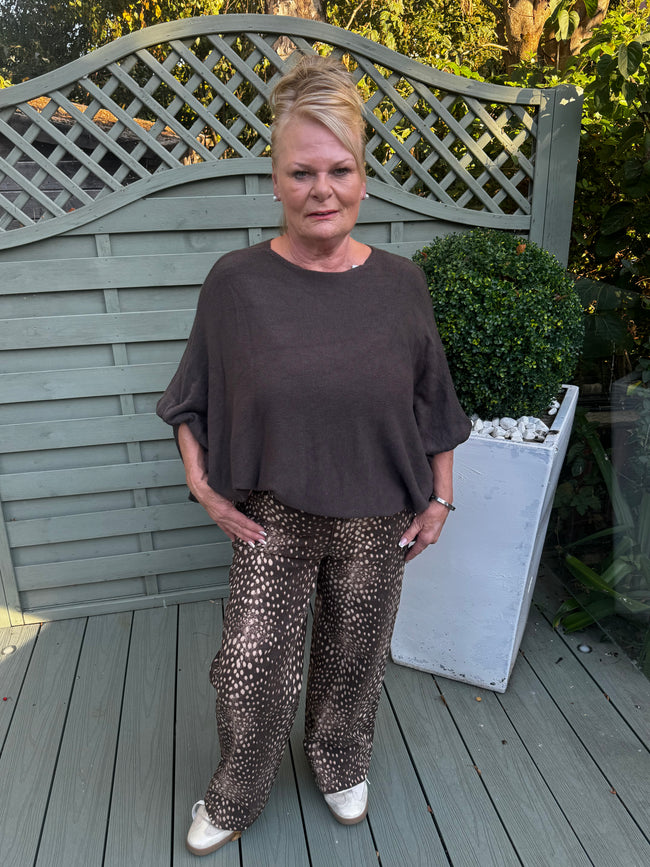 Brown wide leg Bambi jeans