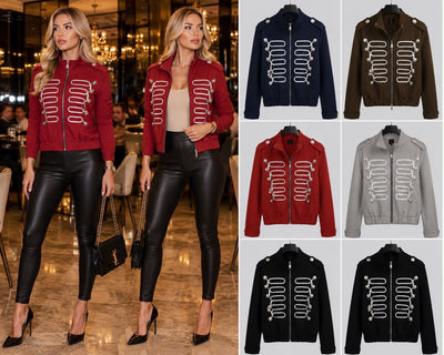 Gold button MILITARY zip jacket
