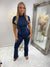 Navy short sleeve gym set